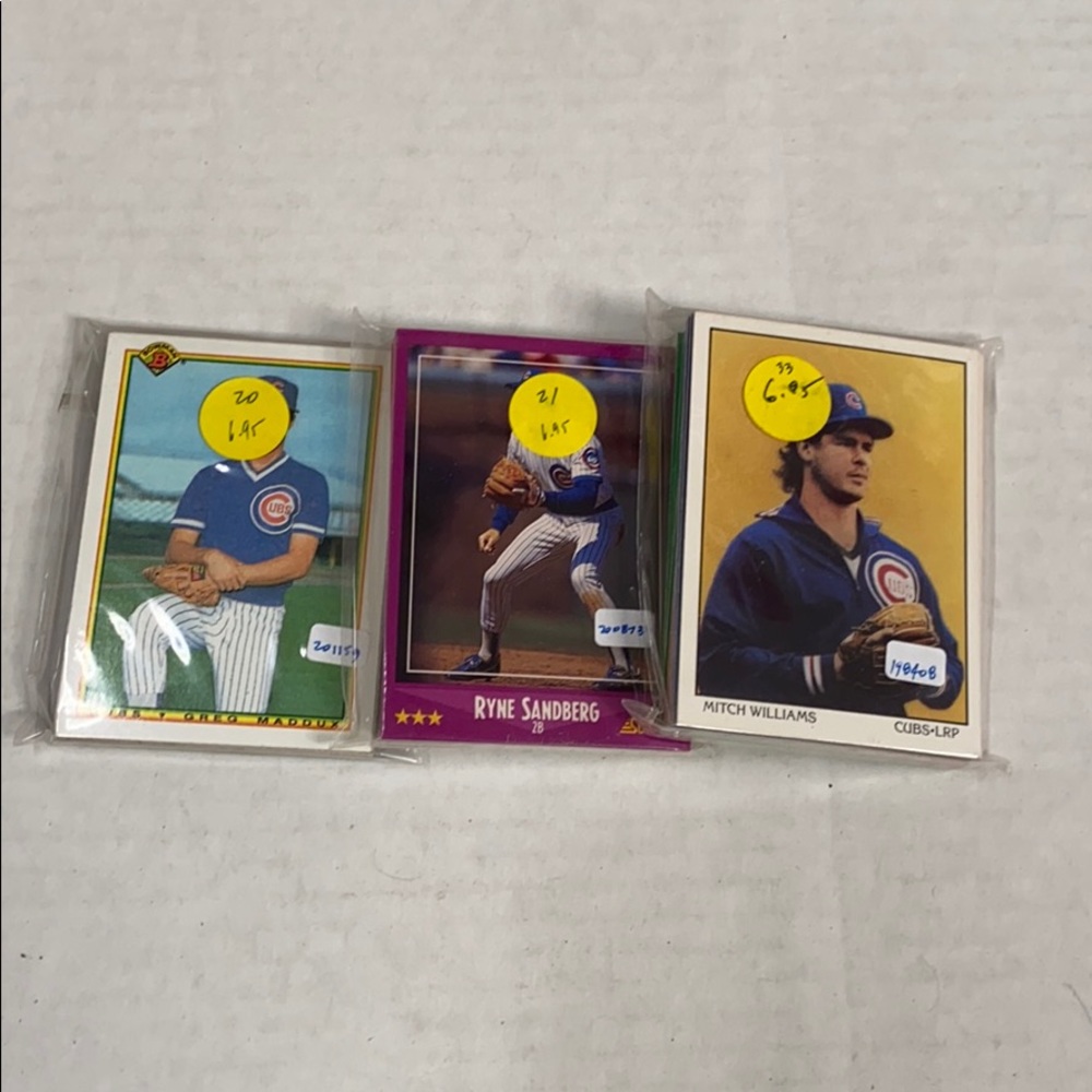 1988 & 1990 Cubs team sets 2 score bowman